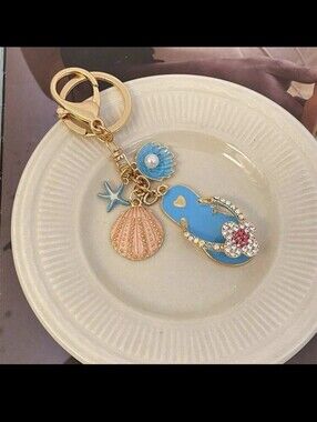 Beach Theme Vacation Vibe Flip Flop Bag Charm/keychain NEW